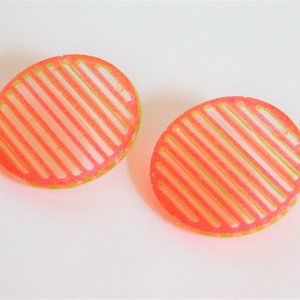 Large Hypoallergenic Watermelon Disk Earrings